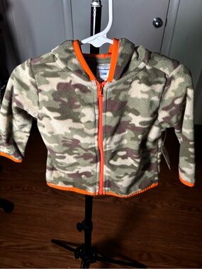 Garanimals Camo Fleece Zip Hoodie with Orange Trim
